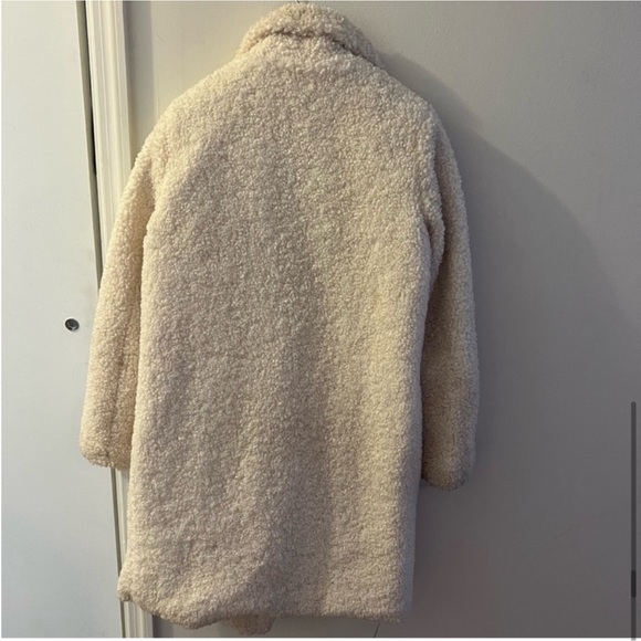 Blank NYC shearling double breasted teddy coat, ivory, size XS - Picture 8 of 10
